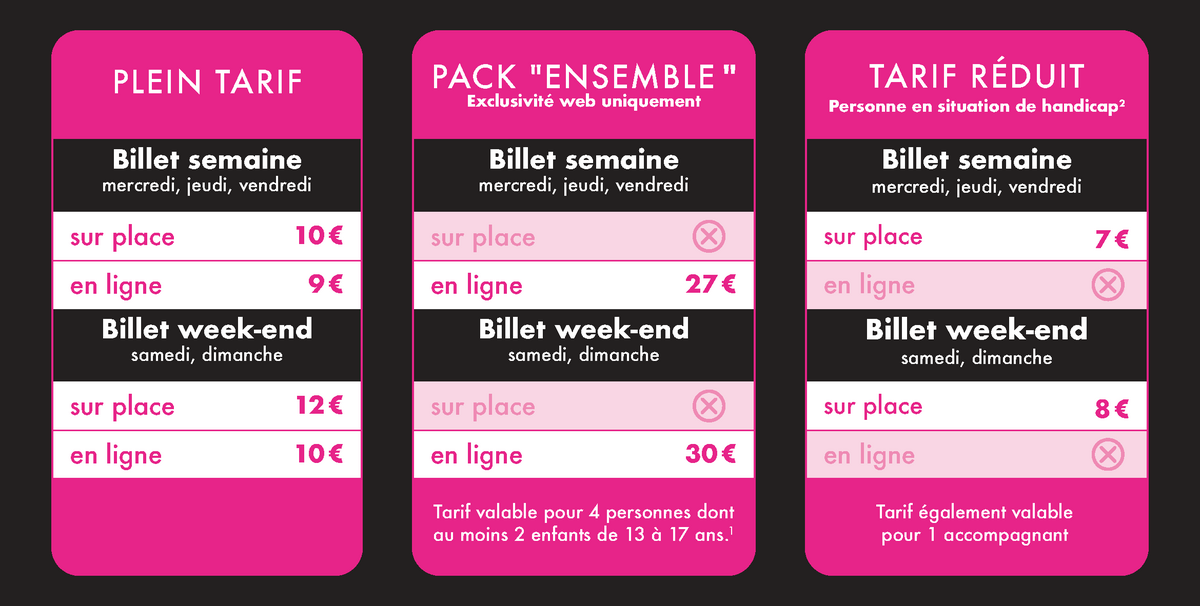 tarifs du salon